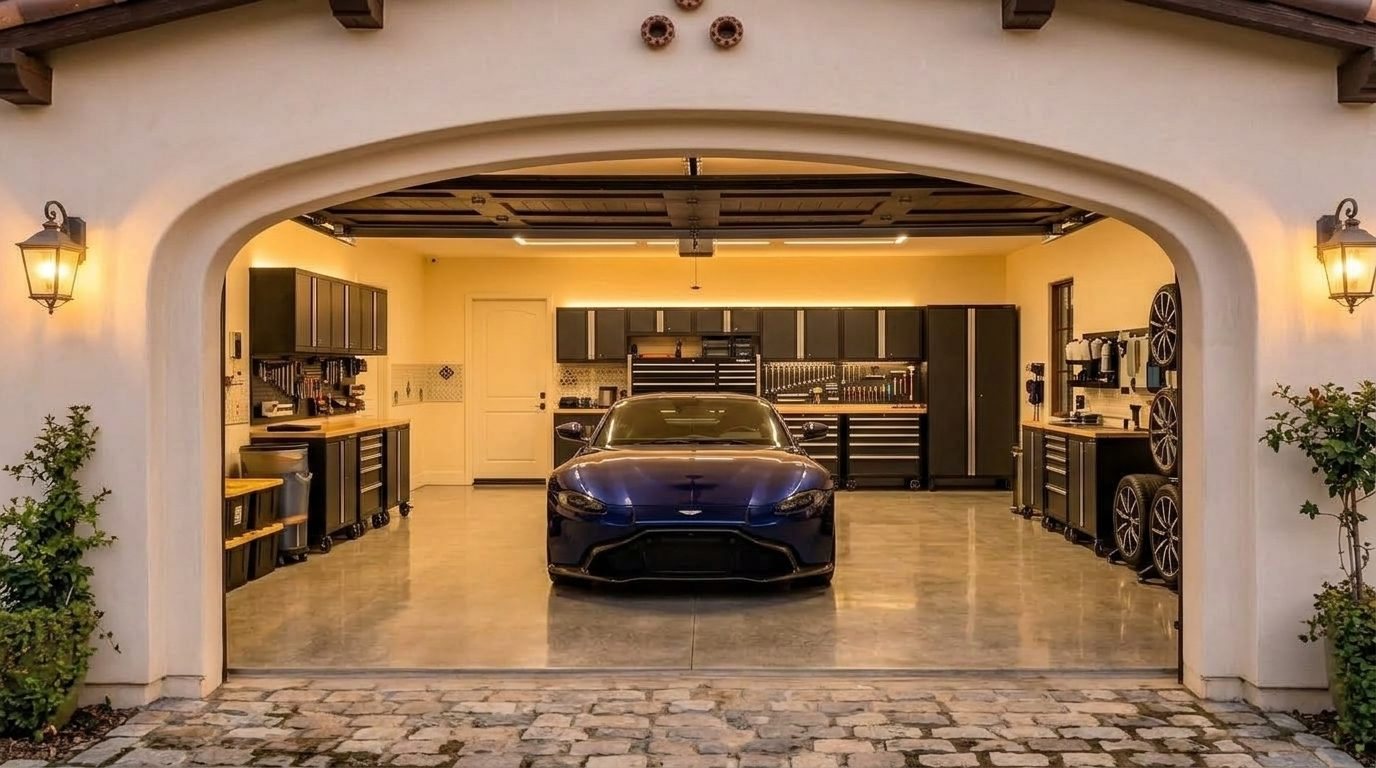Hudson Garage Door Repair Interior View of Custom Garage Door Overhead and Workshop